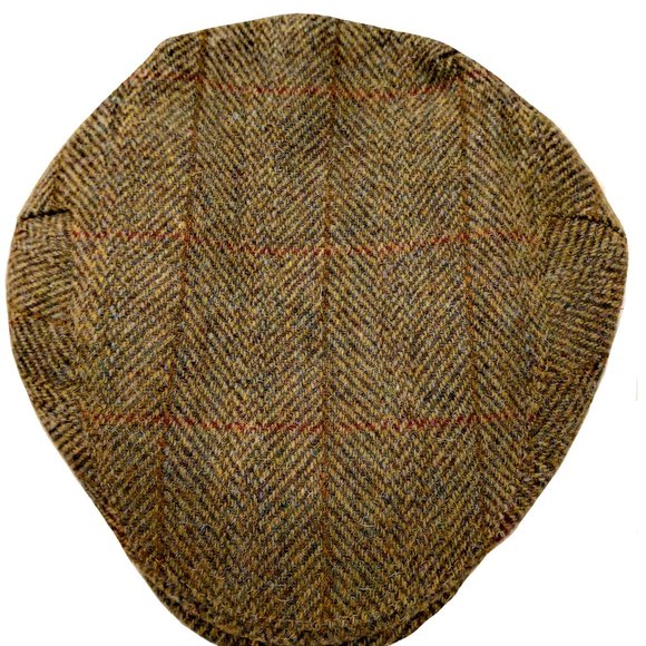 Hartside HS14 Scottish Highland Harris Tweed® Flat Cap Olive-Gold - CHOOSE SIZE - Picture 9 of 13